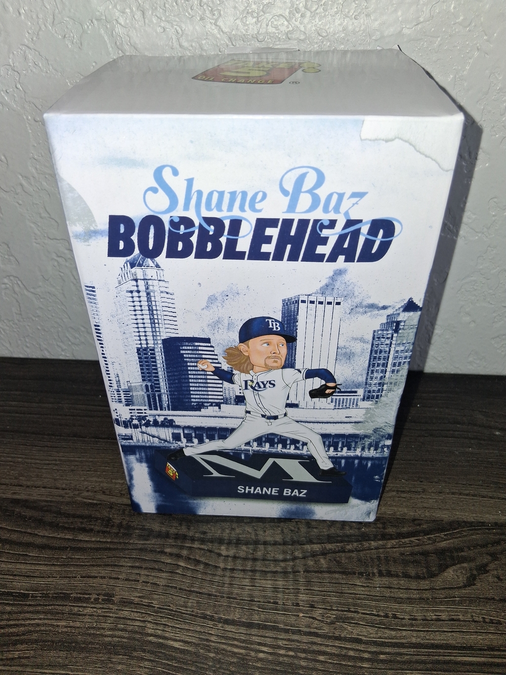 Shane Baz Bobblehead Tampa Bay Rays The Wizard of Baz SGA Take 5 Oil Change NIB